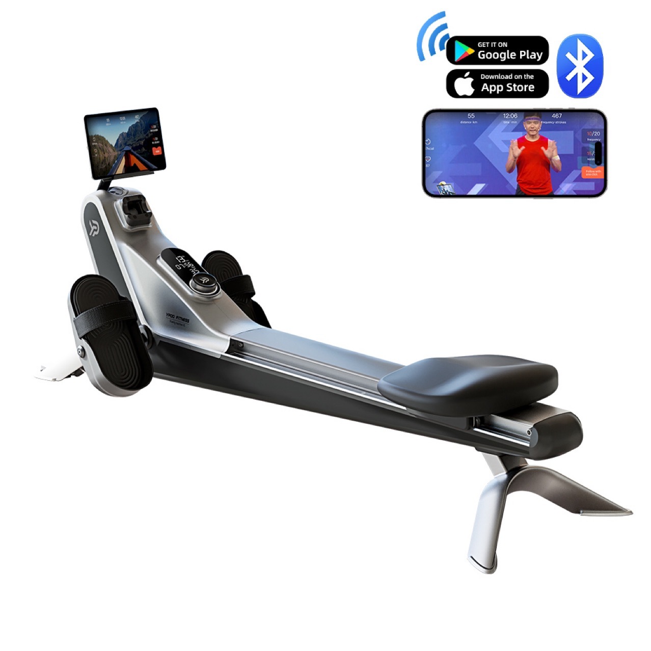 [New Products Listed] YPOO Easy Run Silver Wing Seal V5 Rowing Machine Home Intelligent Magnetoresistive Fitness Equipment Indoor