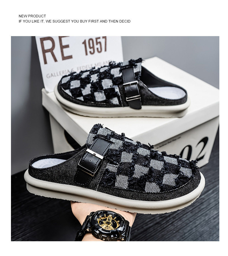 Dép sandal nam nửa gót không quai hậu, thoáng khí mùa hè, đế bằng nhẹ, size lớn 39–47 — BK 502m màu, BK 503m màu, BK 505m màu nâu, BK501 kaki chi tiết 11