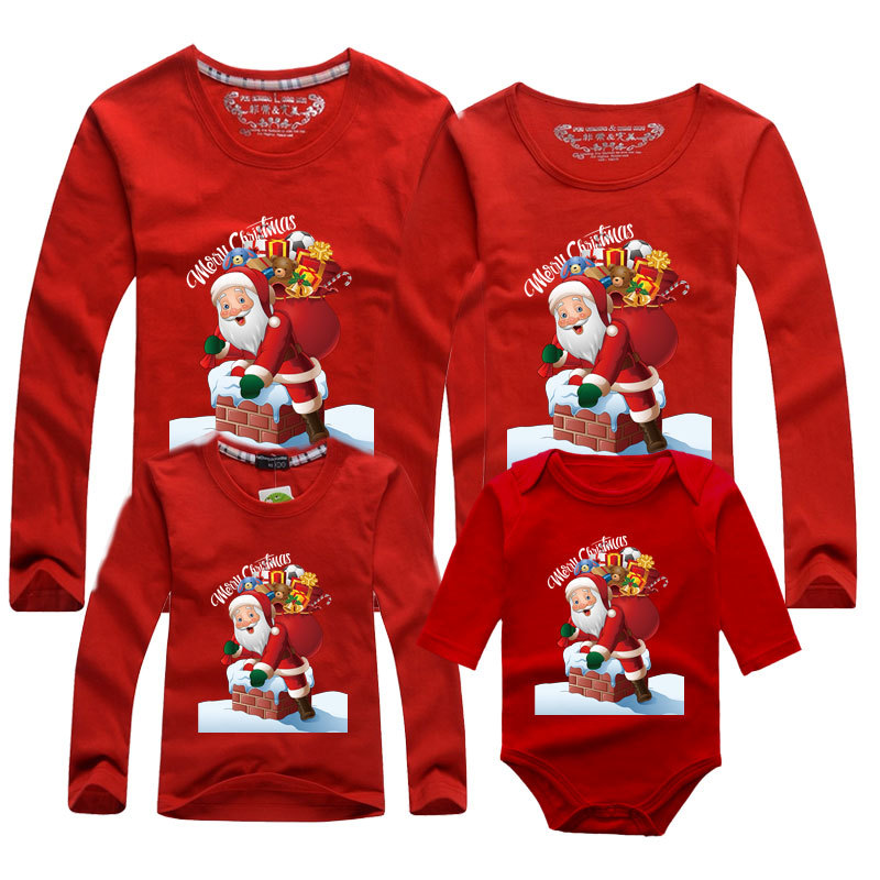 2022B navidad de manga larga nueva ropa para padres e hijos ropa para niños pareja hombres y mujeres de manga larga camiseta mono mameluco