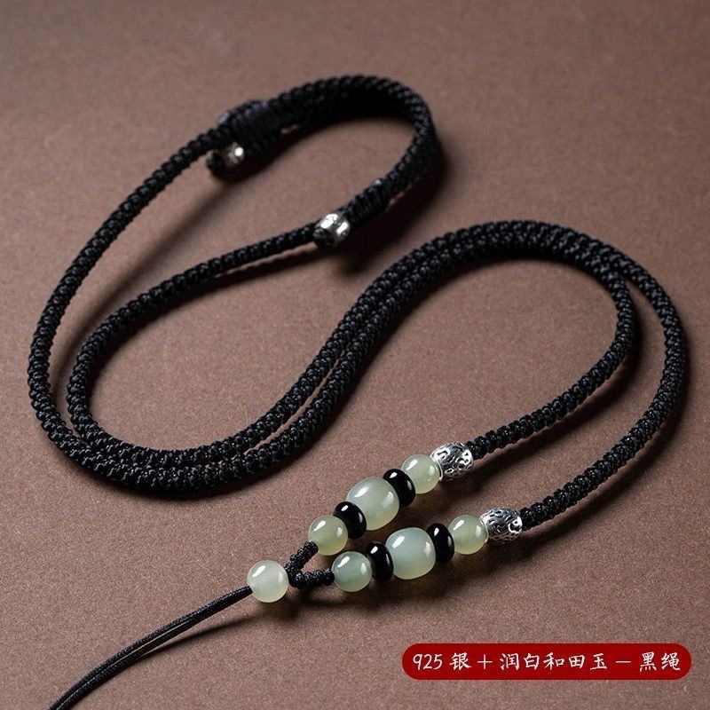 本物のホータン翡翠青海省素材高級翡翠ペンダントロープ手織りペンダントストラップネックレスロープオリジナル|undefined