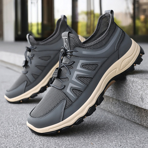 Men's Sports Shoes Breathable Mesh Shoes, Non-Suffocating, Cross-Border Fashion, Versatile Single Shoes, Soft Sole, Comfortable Running Shoes, Dropshipping