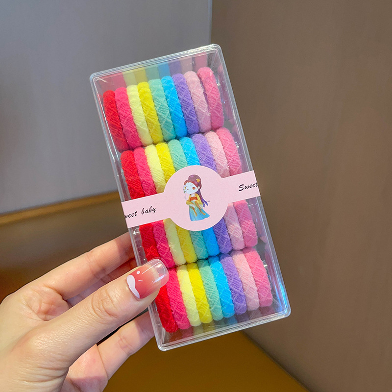 Anillo de pelo de bola de alta elasticidad duradera alta cola de caballo cuerda de cabeza colorida mujer atada de cabello no dañada adornamiento de cabello banda de goma