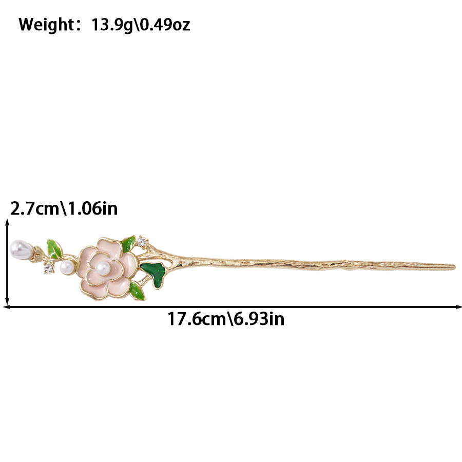 14g Weight Hair Sticks Hair Accessories Type 1 Piece Quantity Holiday, Street Occasion Metal Material Flower Pattern All Seasons Season Women's Gender Elegant, Retro Style Elegant Retro Women's Flower Metal Hair Sticks 7