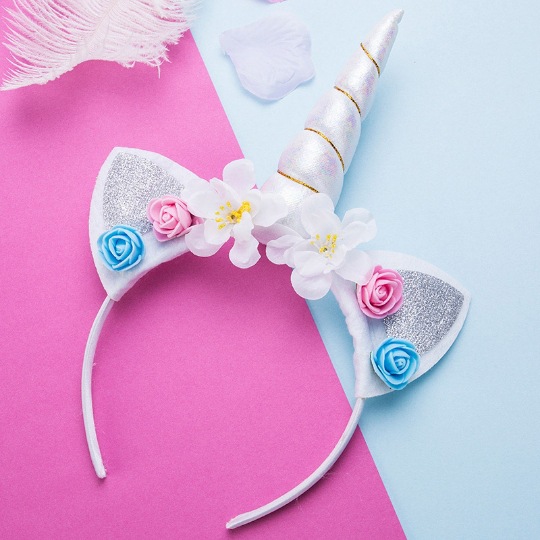 Factory direct supply of cross-border unicorn headbands, children's cartoon headbands, Halloween princess birthday party headwear wholesale detail image 9