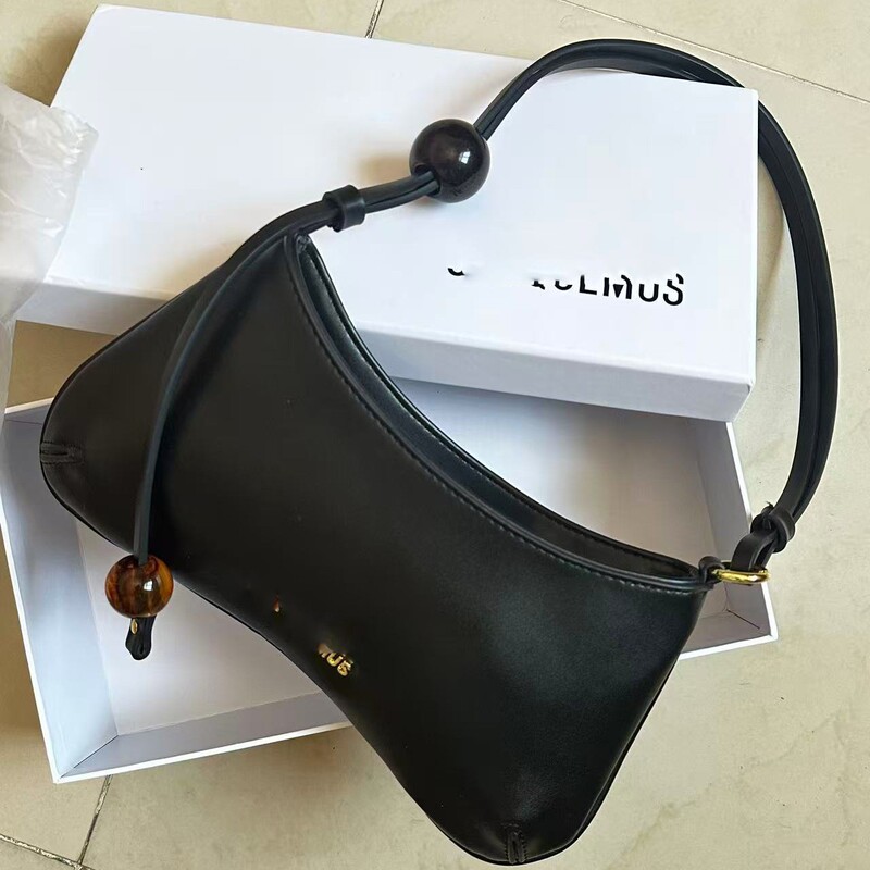 French Light Luxury Jacque New Beaded Shoulder Bag, Fashionable and Versatile Baguette Bag, Simple Round Bead Handbag