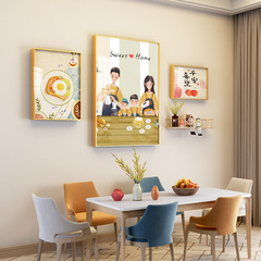 Nordic Warm House Restaurant Decoration Painting Crystal Porcelain Mural Combination Aluminum Alloy Painting Wall Decoration Iron Shelf Hanging Painting