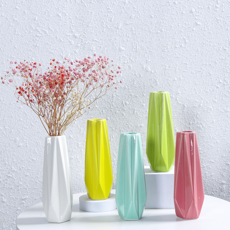 Floral de cerámica decorativa sala de estar simple TV gabinete decoración de flores secas mesa de comedor floral artesanal inswind