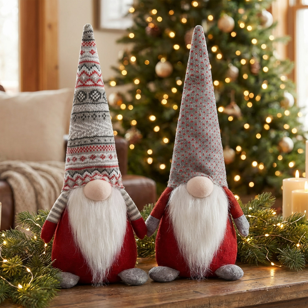 Navidad transfronteriza sentada muñeca sin cara patrón creativo sombrero de punto Rudolph adornos de mesa adorables decoraciones