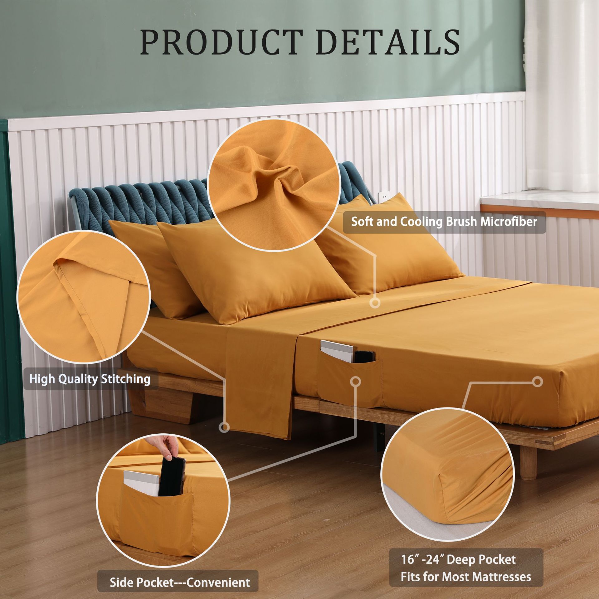 Silla de cama de cordón de color sólido al por mayor de fábrica Juego de ropa de cama cepillada simple de cuatro piezas