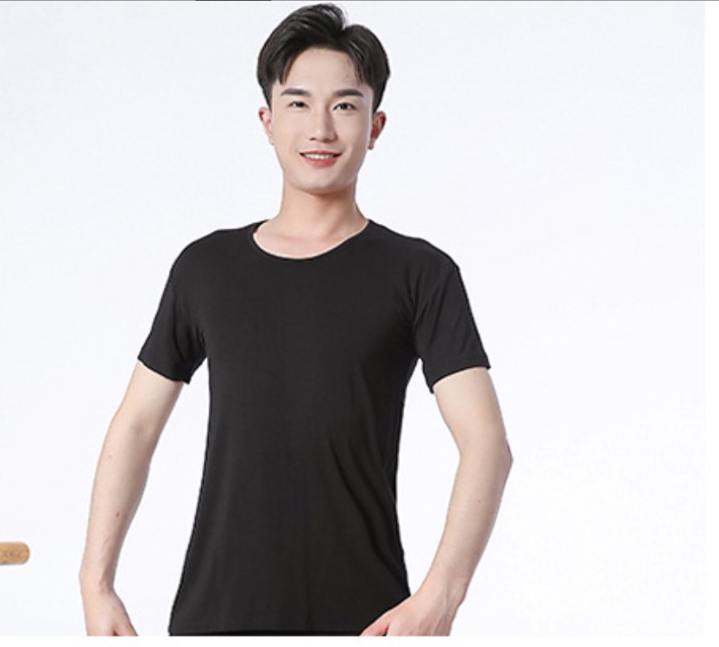 Black Round Neck Short Sleeve Top