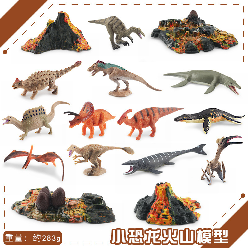 Transfronteriza exportación mini simulación Jurásico dinosaurio volcán 12 traje de escritorio estática modelo Decoración Juguetes
