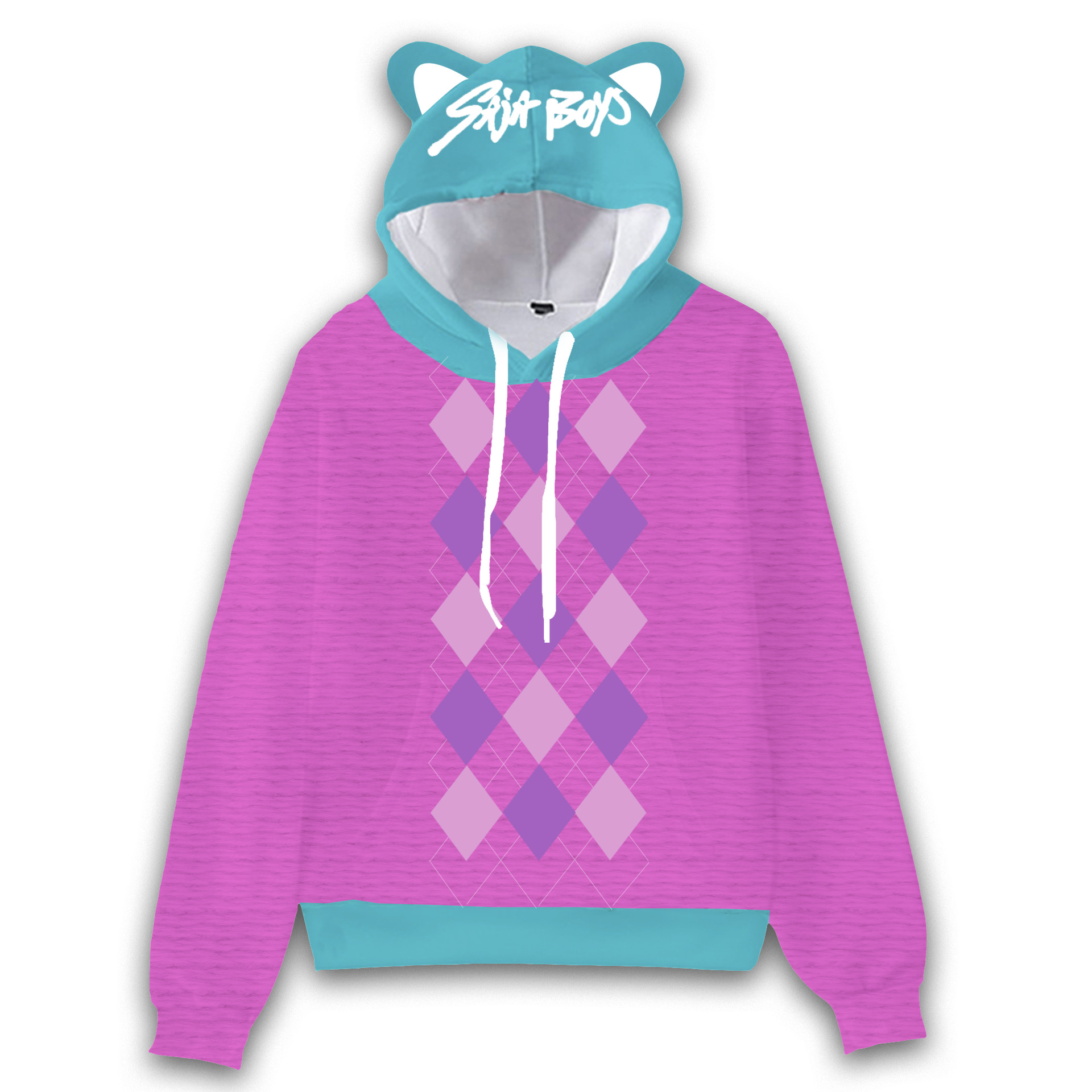 2025 Halloween Costume Game Girl Group Support Bear Cute Ear Hoodie Mira Same Style Purple Bear Sweatshirt for Women