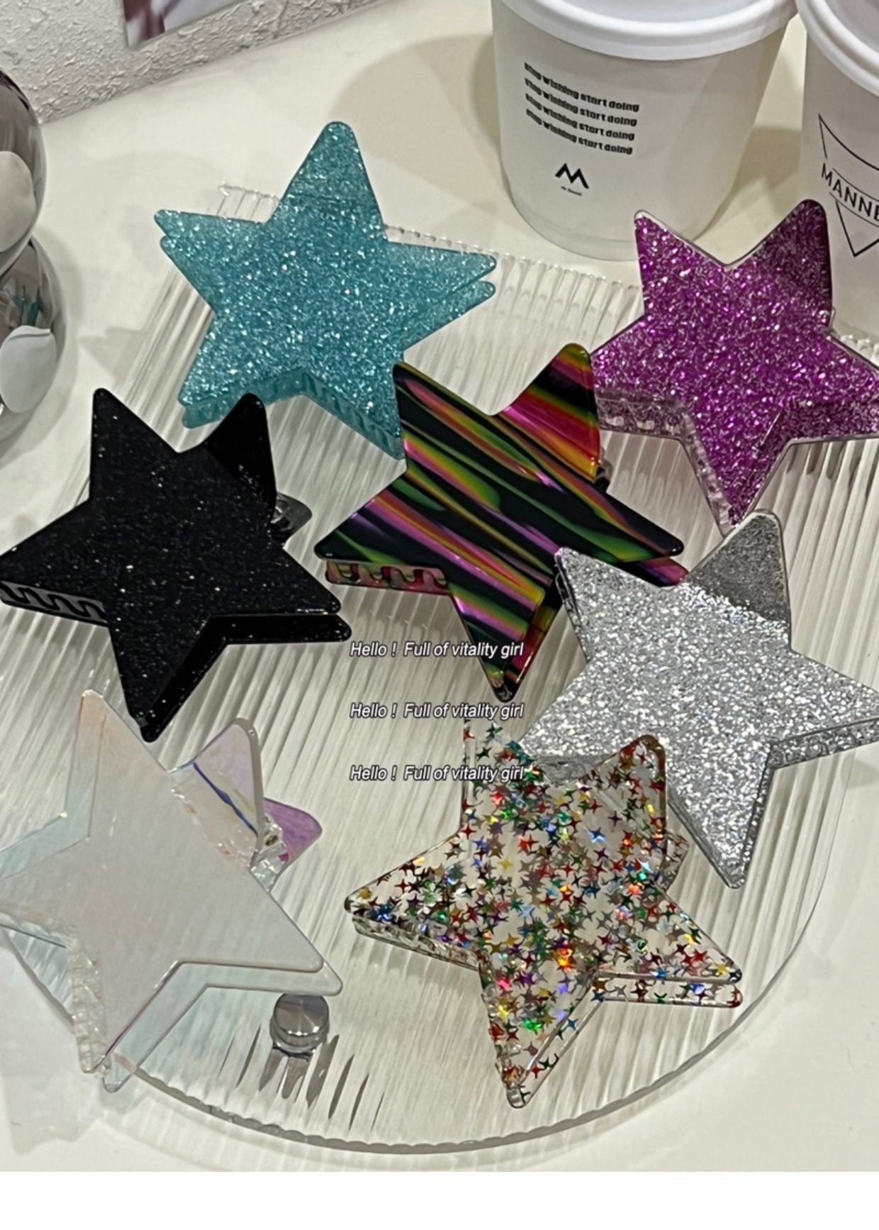 30g Weight Hair Claws Hair Accessories Type Fashion Pentagram Acetic Acid Sheets Stoving Varnish Hair Claws 1 Piece