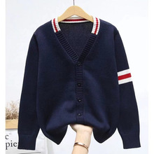 幼儿园园服春秋英伦风小学生校服班服学生装藏蓝色毛衣纯棉开衫男