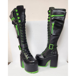Platform Shoes Lolita Punk Diablo Cosplay Lolita Shoes Boots Zip-Up Boots