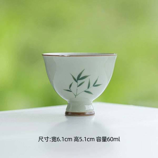 Secret green - green bamboo - tall round mouth tea cup