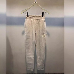 Niche 2025 Autumn and Winter Elastic Waist Lettered Pants Fleece-Lined Warm Sports Pants Casual Pants Women's Sweatpants