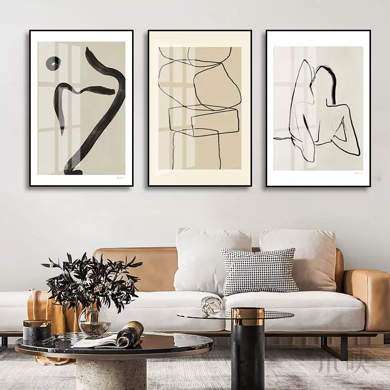 简约现代装饰画北欧客厅餐厅挂画抽象艺术玄关样板间背景墙壁画