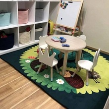 早教中心阅读区地垫幼儿园教室读书角地毯男孩儿童房椭圆形床边毯
