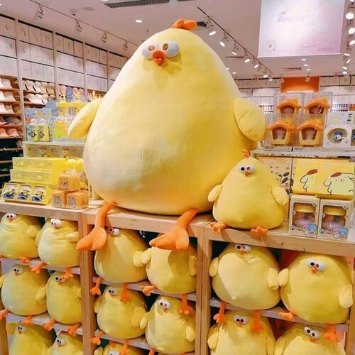 Dundun Rooster Plush Toy, Cute and Adorable Yellow Chicken, Huggable Comfort Pillow, Bedtime Companion Stuffed Animal Gift