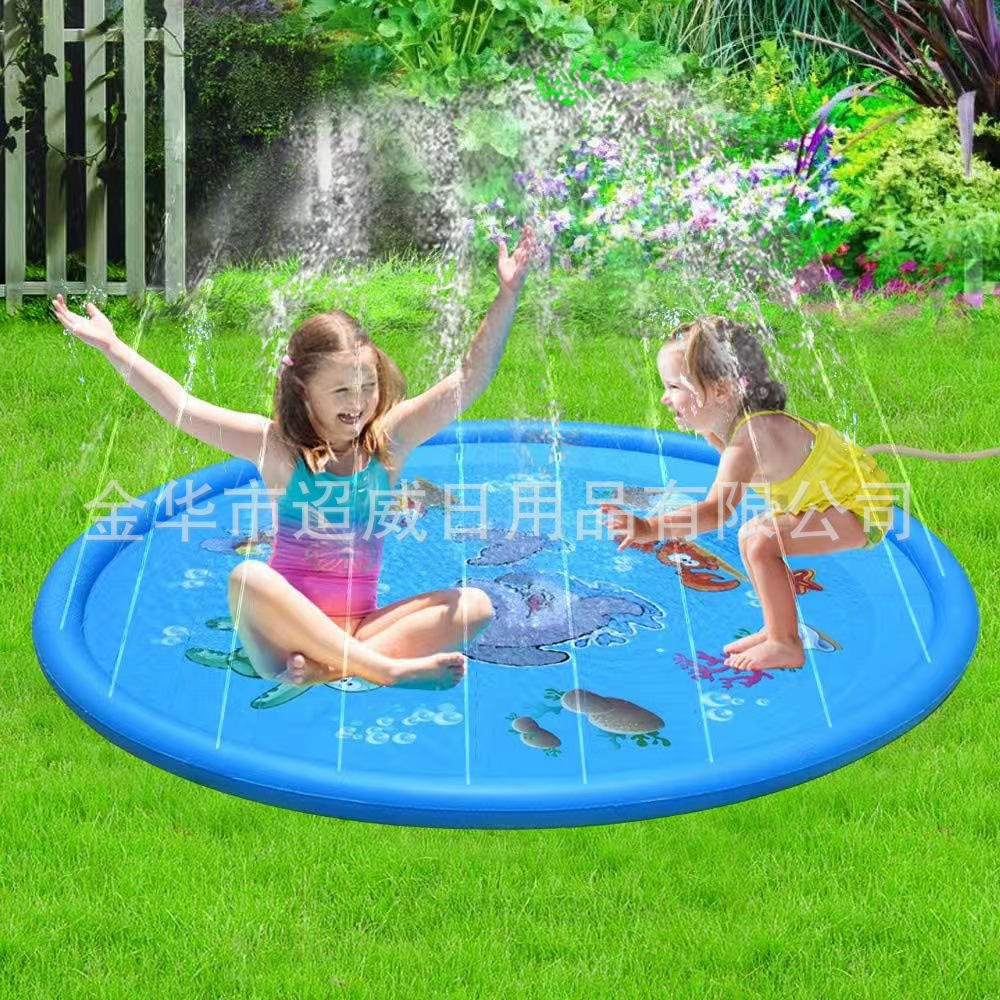 Fábrica spot PVC pet spray pad para niños jugando al aire libre con letras delfines spray pad