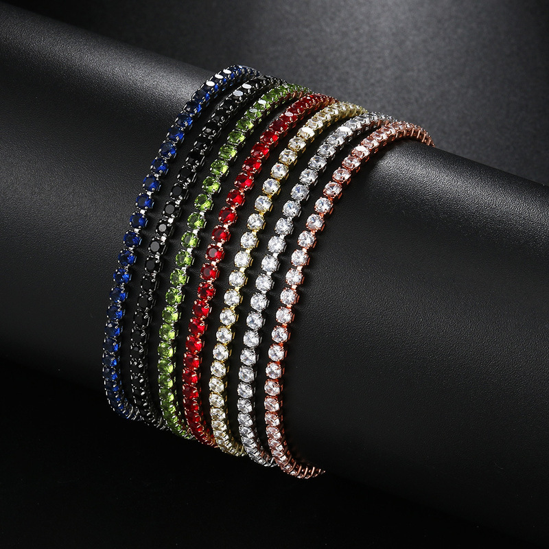 European and American new 2.5mm single row Diamond adjustable women's zircon tennis bracelet cross-border hot bracelet wholesale