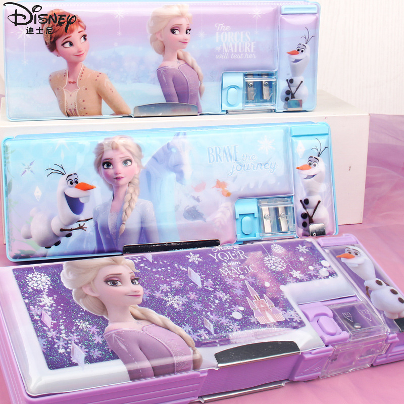 Disney Pencil Case for Elementary School Girls Frozen Elsa Princess Multifunctional Stationery Box Large Capacity Pencil Bag Disney Pencil Case for Elementary School Girls Frozen Elsa Princess Multifunctional Stationery Box Large Capacity Pencil Bag