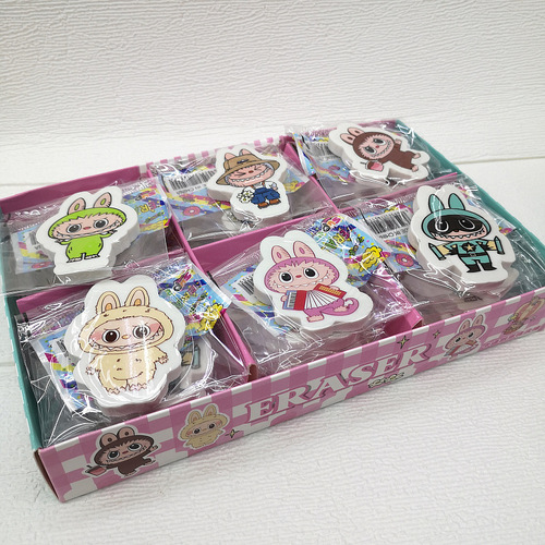 Capeira Labubu Rubber Eraser Stationery Cartoon Eraser Cute Children's Gift