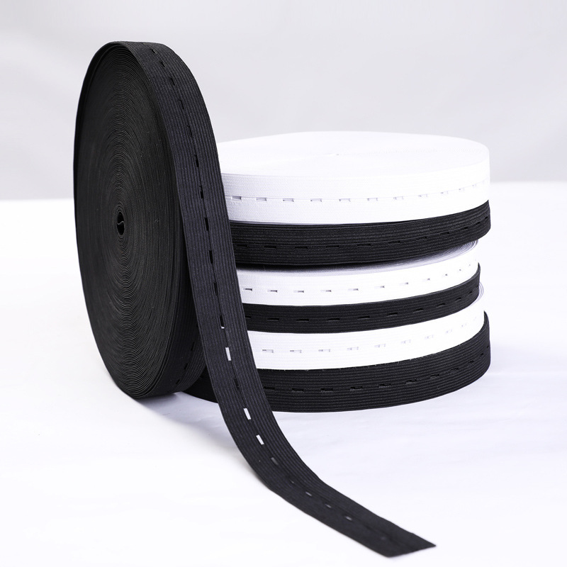 厂家批发调节扣眼松紧带宝宝孕妇服装辅料宽橡筋弹力带扣子纽扣孔