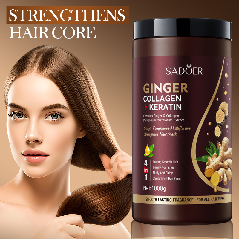 SADOER Ginger Ginseng Polygonum Multiflorum Strong Hair Mask Nourishing Hair Conditioner 1000g_voghion.com
