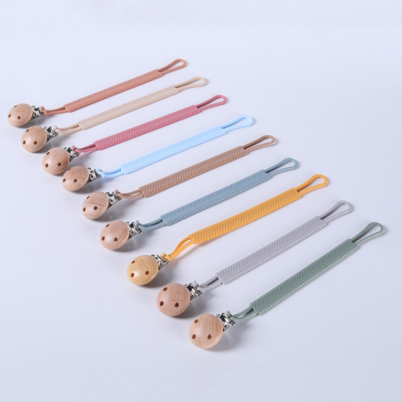 Multi-functional pacifier anti-falling chain baby gum anti-losing rope baby teething stick toy lanyard silicone clip soft