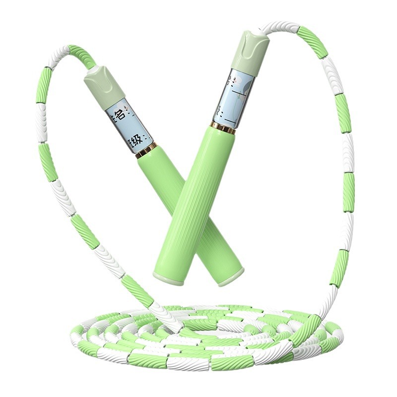 TPE corda de salto de cortar cuerda de salto de acondicionamiento físico infantil segmentación de cuerda de salto de cuentas suaves recubiertas de goma prueba de firma de cuerda de salto de bambú suave