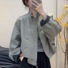 韩系外套女款秋2025新款立领冲锋衣休闲夹克小个子棒球服短款风衣
