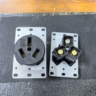 American Standard Three-Plug Nema10-50R Rectangular Panel American Standard Three-Plug 50A125/250V High Current Socket