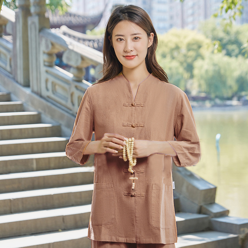 Землистий желтый женский костюм с рукавами три четверти