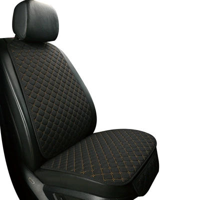 Four Seasons Pad Seat Cushion Four-Season Universal Car - single-seat-black-gold-linen