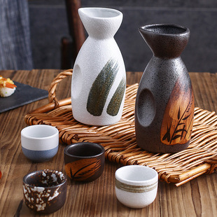 创意日式陶瓷酒具分酒器清酒白酒杯子小酒盅烈酒杯烧酒壶托盘套装-阿里巴巴