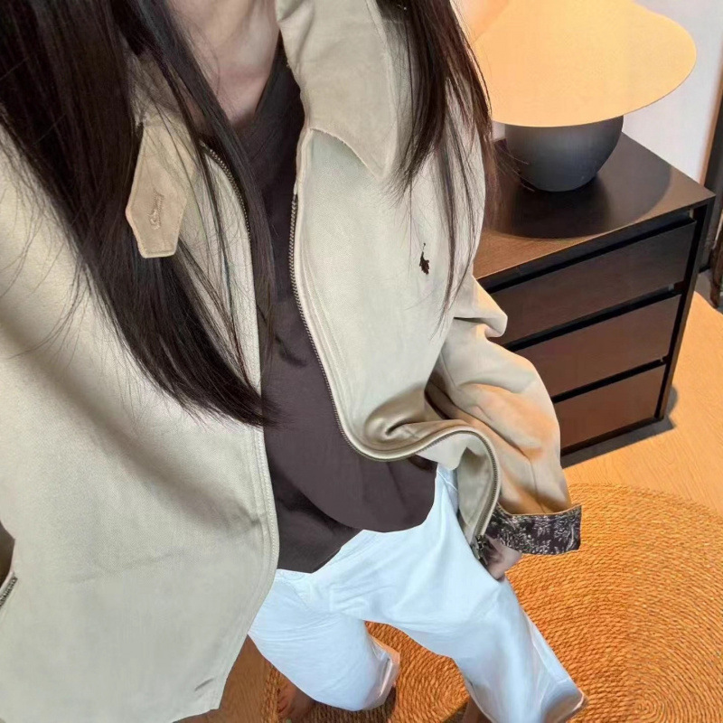 Nanyou High-End Old Money Style Pony Embroidery Printed Patchwork Short Jacket for Women 2025 Autumn New Ralph Jacket