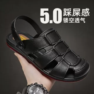 凉鞋男一体新款夏季休闲男士包头年软底防滑耐磨鞋透气沙滩休闲鞋