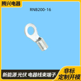 RNB200-16 圆形裸铜端子 冷压圆环接线鼻 工程配电线束端头
