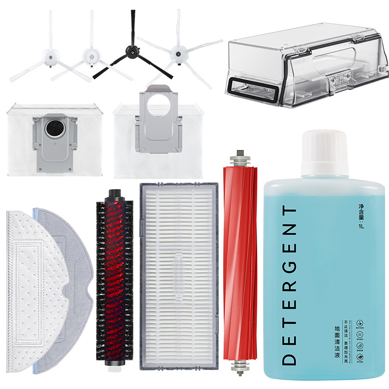 Adecuado para accesorios Roborock G10S/G10PRO, paño de mopa, filtro, cepillo de rodillo, bolsa para polvo, solución de limpieza.