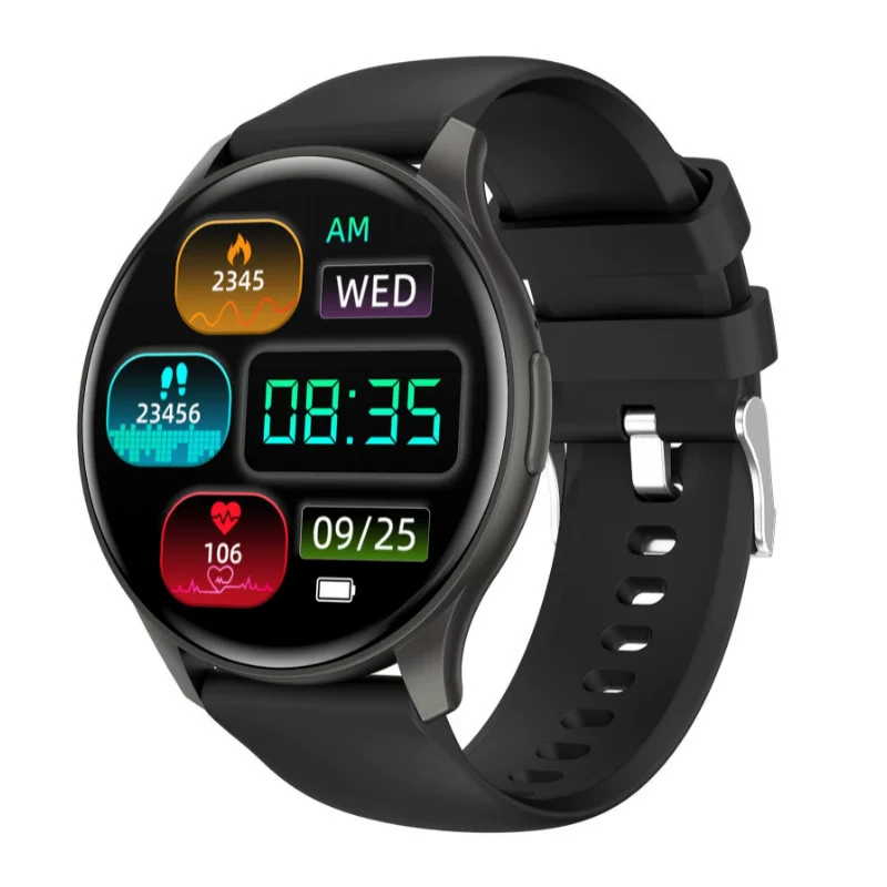 Умные часы ZW60 Bluetooth с 1.43" AMOLED круглым экраном, измерение пульса и давления, мониторинг множественных упражнений
