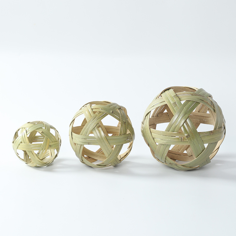 竹編み竹ボール、手作り竹球、天然竹工芸品、竹工芸品、竹製小竹球、写真撮影用装飾品|undefined