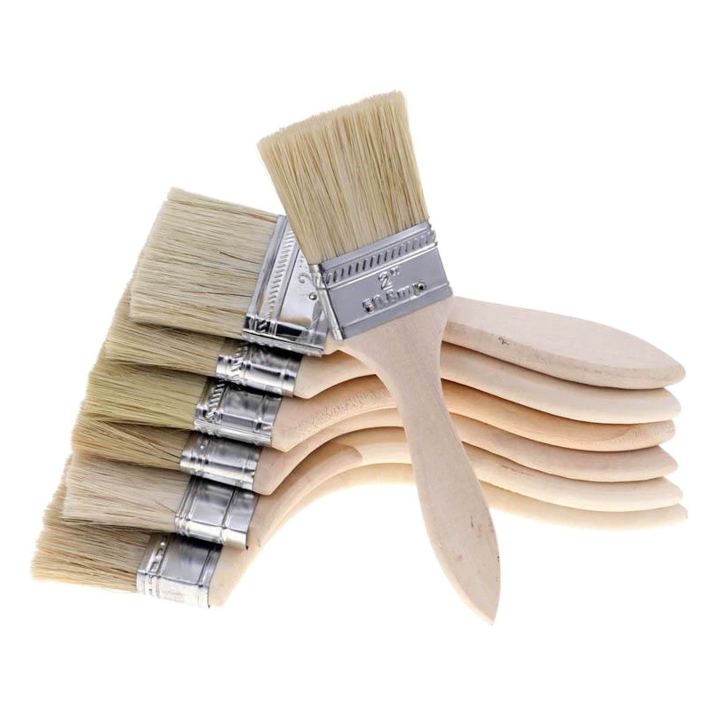 Оптовая деревянная ручка утолщенная Кисть Деревянная Ручка Кисть морская промышленная кисть для барбекю кисть инструмент для украшения дома краска коричневая кисть