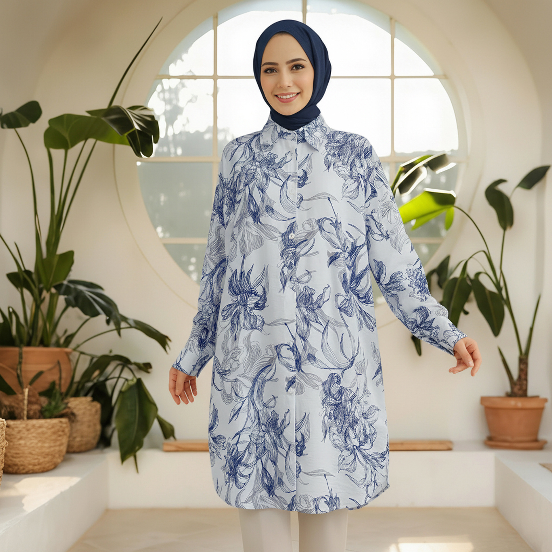 Women's Multicolor Printed Shirt Casual Plus Size Spring Summer_voghion.com