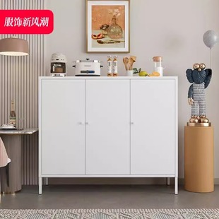 Cream Style Living Room Wall Storage Cabinet Multi-Functional Storage Cabinet Household Sideboard Kitchen Cabinet Tableware Cabinet Wrought Iron
