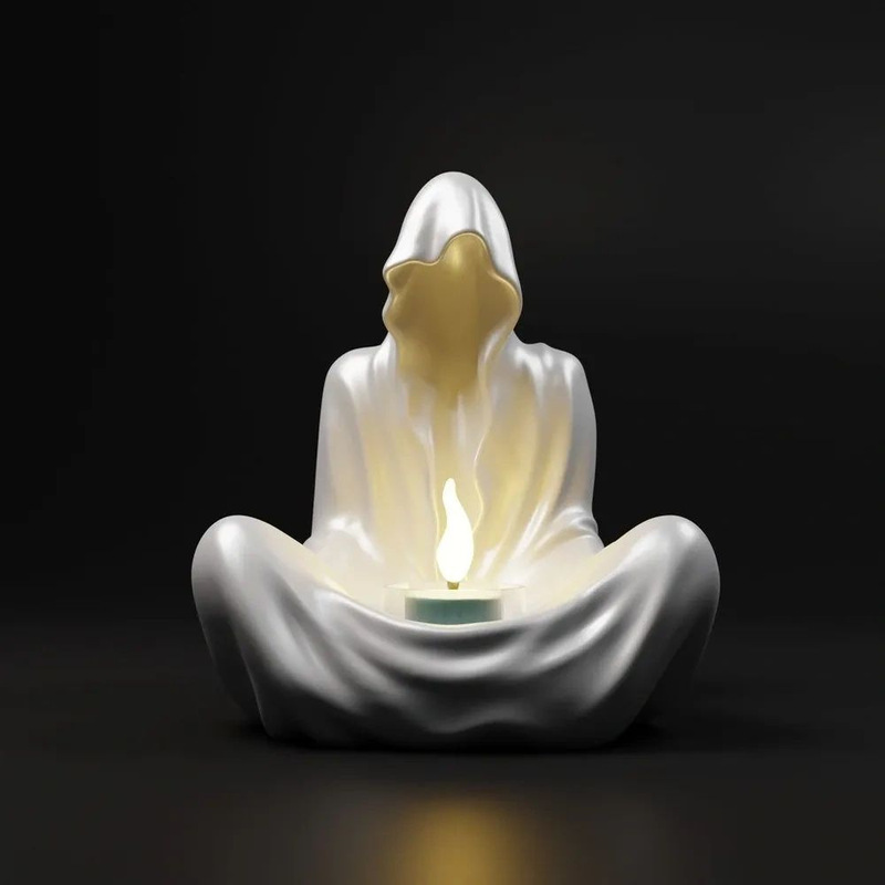 Popular cross-border 3D printed creative candlestick ornaments, art pieces, Christmas decorations, Halloween ever-burning lamps, Thanksgiving decorations