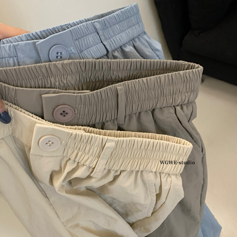 Liquidación, sin devoluciones ni cambios, pantalones de pierna recta adelgazantes de cintura alta elásticos versátiles informales de estilo minimalista para mujer, verano W5664 image 4
