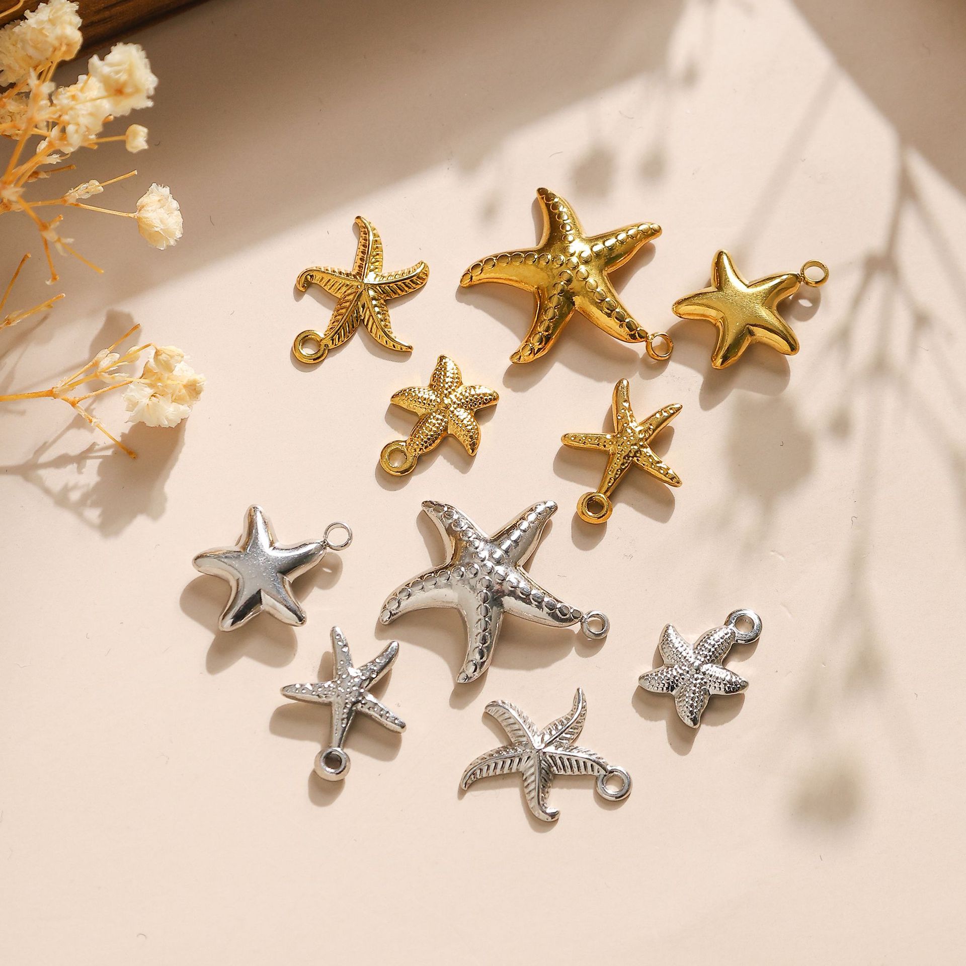 304 Stainless Steel Material Starfish Pattern 1 Piece 304 Stainless Steel Starfish Pendant