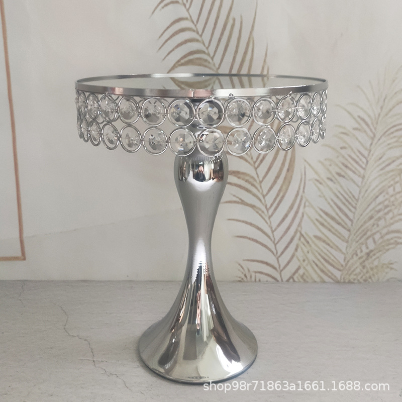 Estilo europeo de metal soporte de la torta de la boda decoración Copa placa de la torta espejo bandeja de mesa de postre de hierro decoración soporte de exhibición